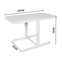 Venus 5pc Outdoor Balcony Aluminium Dining Chair Table White