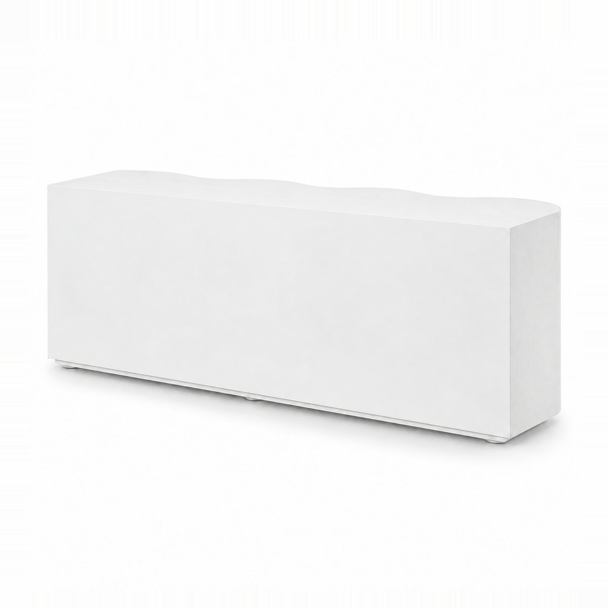 Wave white buffet rear three-quarter view on a white background, showing the flat back panel
