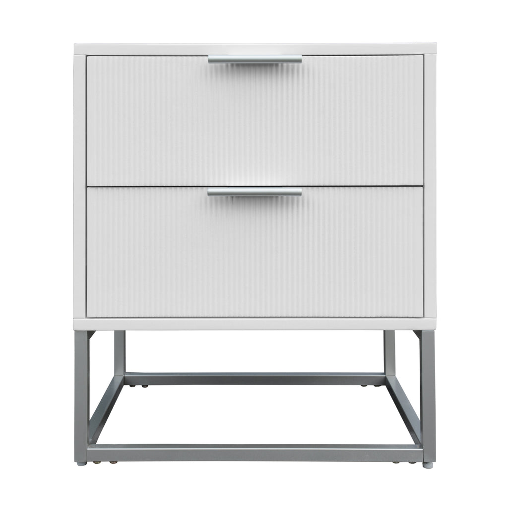 Wavey Bedside Table White