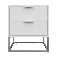 Wavey Bedside Table White