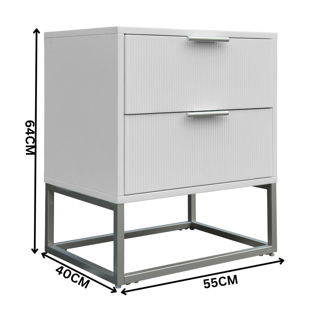 Wavey Bedside Table White