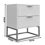 Wavey Bedside Table White