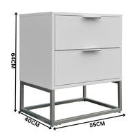 Wavey Bedside Table White