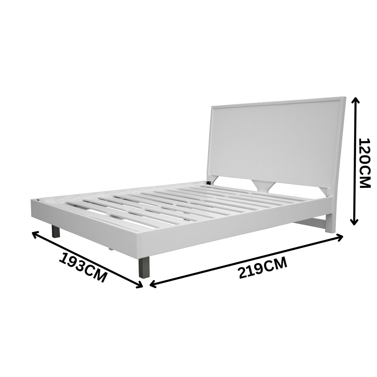 Wavey King Bed Frame White