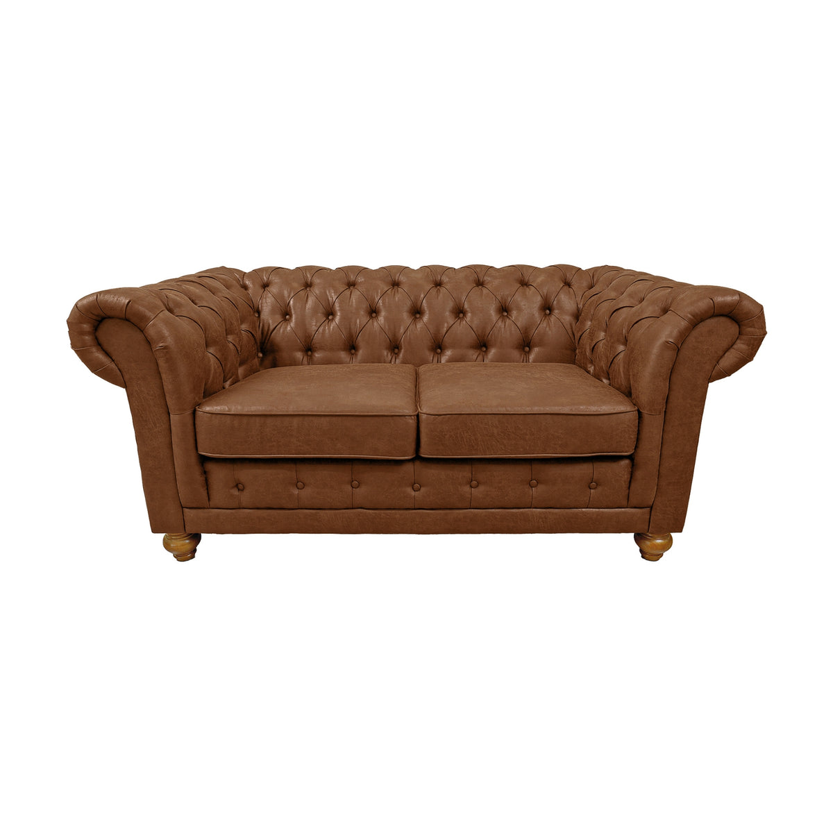 Winston 2 Seater Chesterfield Fabric Sofa Tan