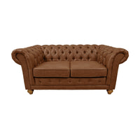 Winston 2 Seater Chesterfield Fabric Sofa Tan