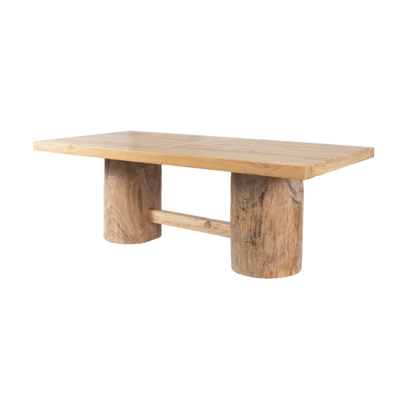 Winston 220cm Dining Table Reclaimed Elm Wood Natural