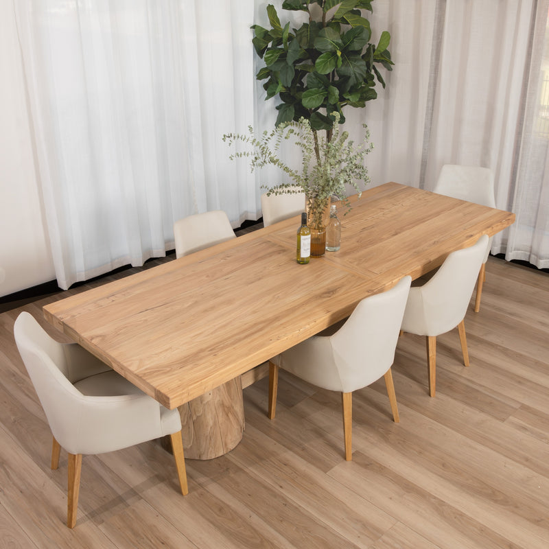 Winston 280cm Dining Table Reclaimed Elm Wood Natural
