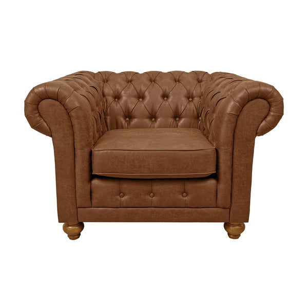 Winston Chesterfield Armchair Fabric Sofa Tan