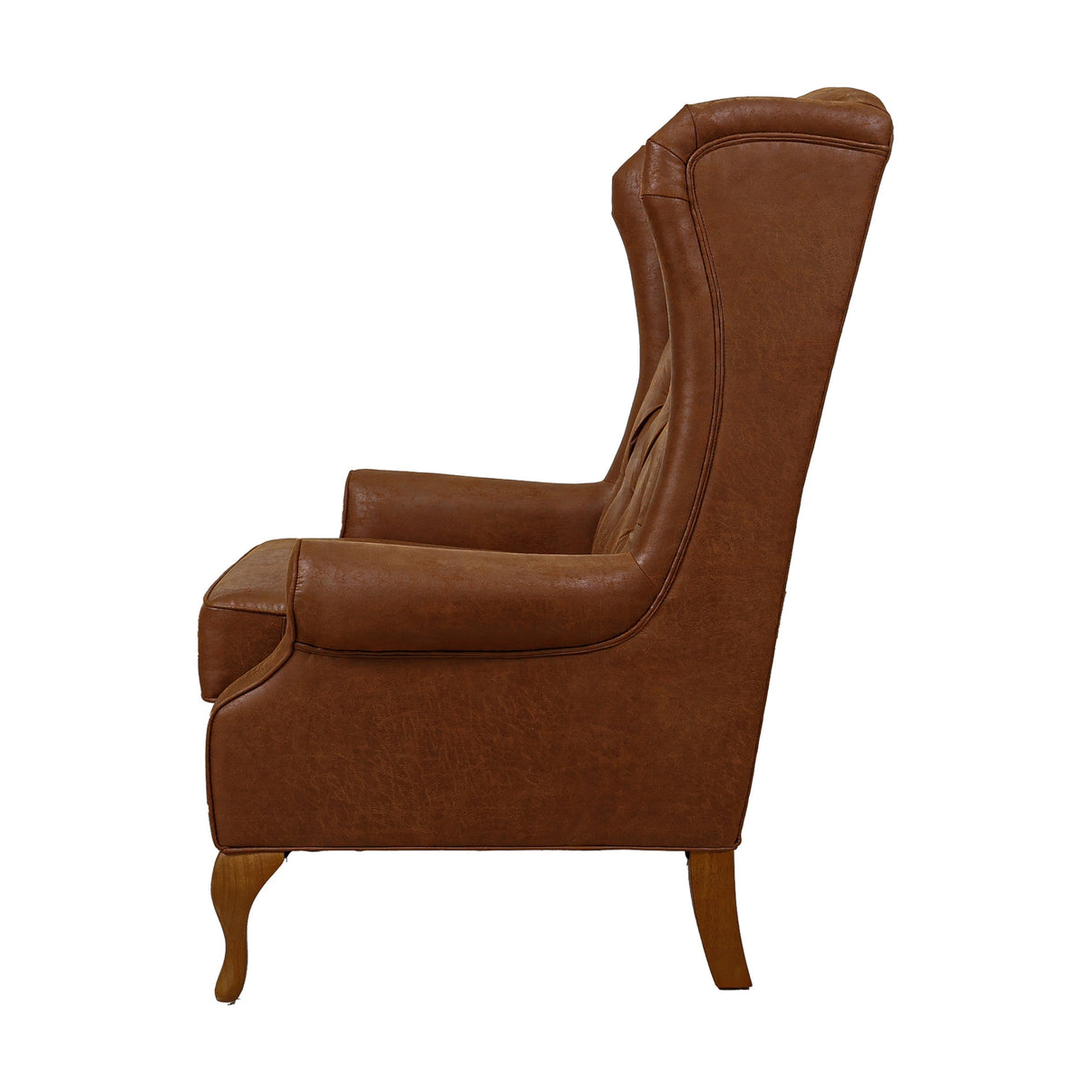 Winston Chesterfield Wing Chair Fabric Sofa Tan