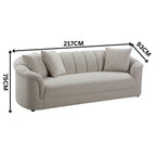 Yorker 3 Seater Fabric Sofa Beige
