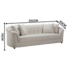 Yorker 4 Seater Fabric Sofa Beige