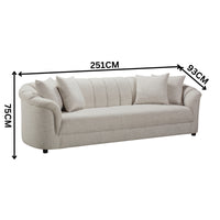Yorker 4 Seater Fabric Sofa Beige