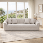 Yorker 4 Seater Fabric Sofa Beige