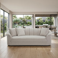 Yorker 3 Seater Fabric Sofa Beige