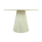 Yvon 120cm Round Dining Table Travertine White