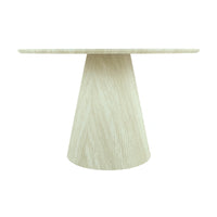 Yvon 120cm Round Dining Table Travertine White