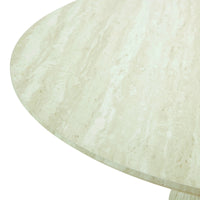 Yvon 120cm Round Dining Table Travertine White