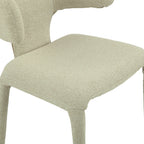 Yvon 2pc Set Boucle Fabric Dining Chair Ivory