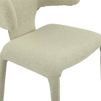 Yvon 2pc Set Boucle Fabric Dining Chair Ivory