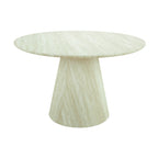 Yvon 5pc Dining Set 120cm Round Dining Table Ivory Boucle Fabric Chair
