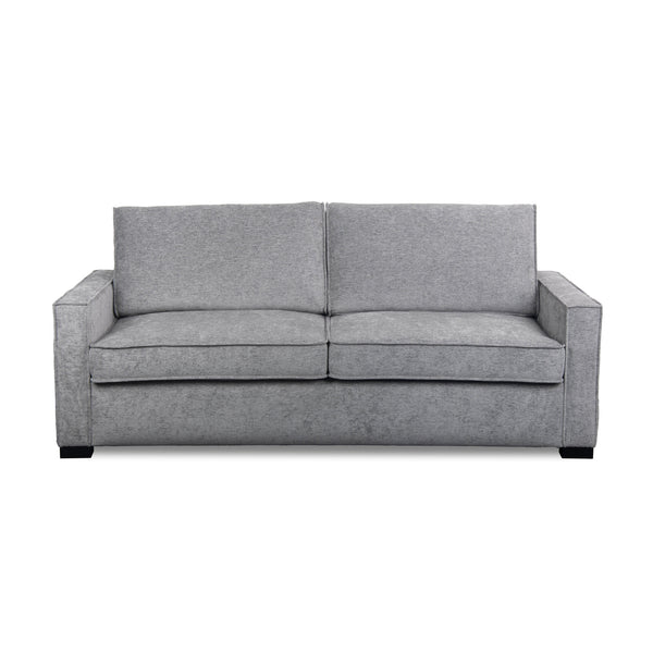 Zeplin Fabric Sofa Queen Bed Lounge Couch Memory Foam Mattress Slate Light Grey