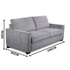 Zeplin Fabric Sofa Queen Bed Lounge Couch Memory Foam Mattress Slate Light Grey