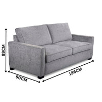 Zeplin Fabric Sofa Queen Bed Lounge Couch Memory Foam Mattress Slate Light Grey