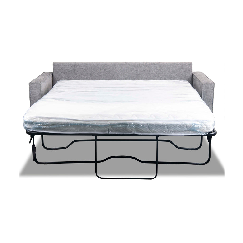 Zeplin Fabric Sofa Queen Bed Lounge Couch Memory Foam Mattress Slate Light Grey
