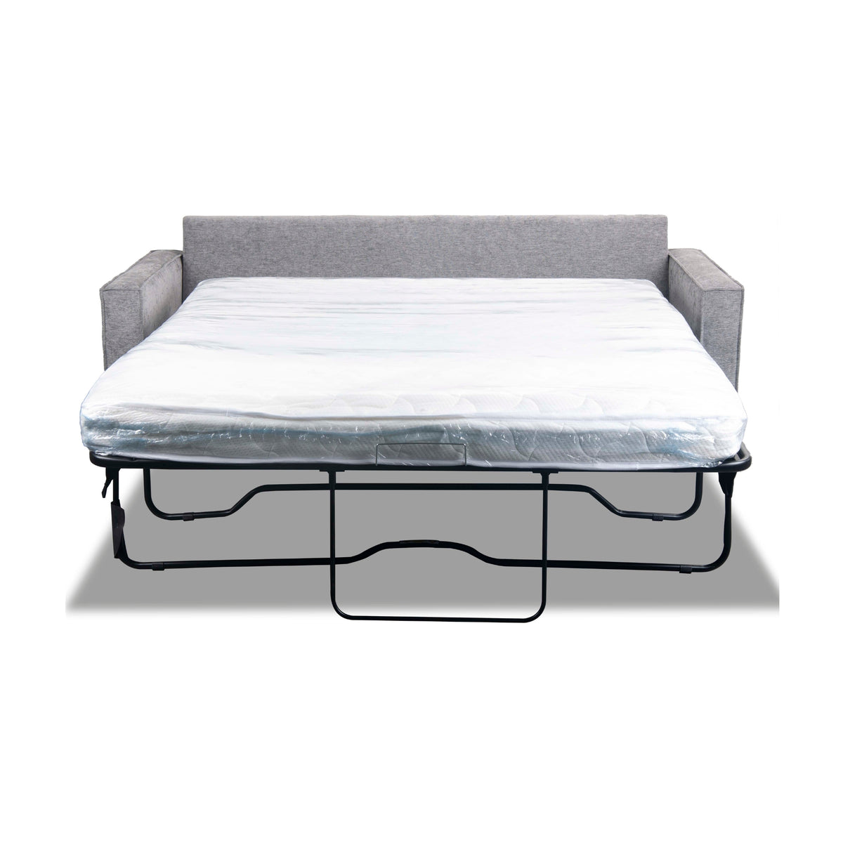 Zeplin Fabric Sofa Queen Bed Lounge Couch Memory Foam Mattress Slate Light Grey