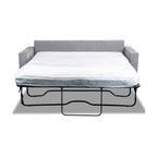 Zeplin Fabric Sofa Queen Bed Lounge Couch Memory Foam Mattress Slate Light Grey