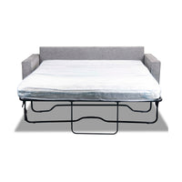 Zeplin Fabric Sofa Queen Bed Lounge Couch Memory Foam Mattress Slate Light Grey