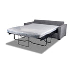 Zeplin Fabric Sofa Queen Bed Lounge Couch Memory Foam Mattress Slate Light Grey