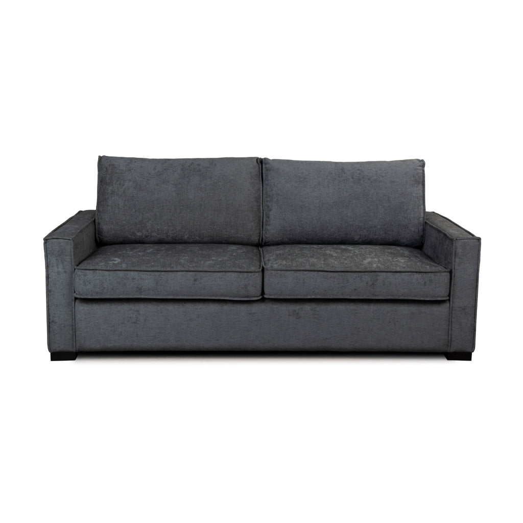 Zeplin Fabric Sofa Queen Bed Lounge Couch Memory Foam Mattress Storm Dark Grey