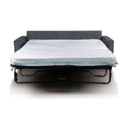 Zeplin Fabric Sofa Queen Bed Lounge Couch Memory Foam Mattress Storm Dark Grey