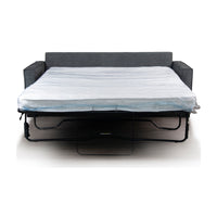 Zeplin Fabric Sofa Queen Bed Lounge Couch Memory Foam Mattress Storm Dark Grey