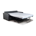 Zeplin Fabric Sofa Queen Bed Lounge Couch Memory Foam Mattress Storm Dark Grey