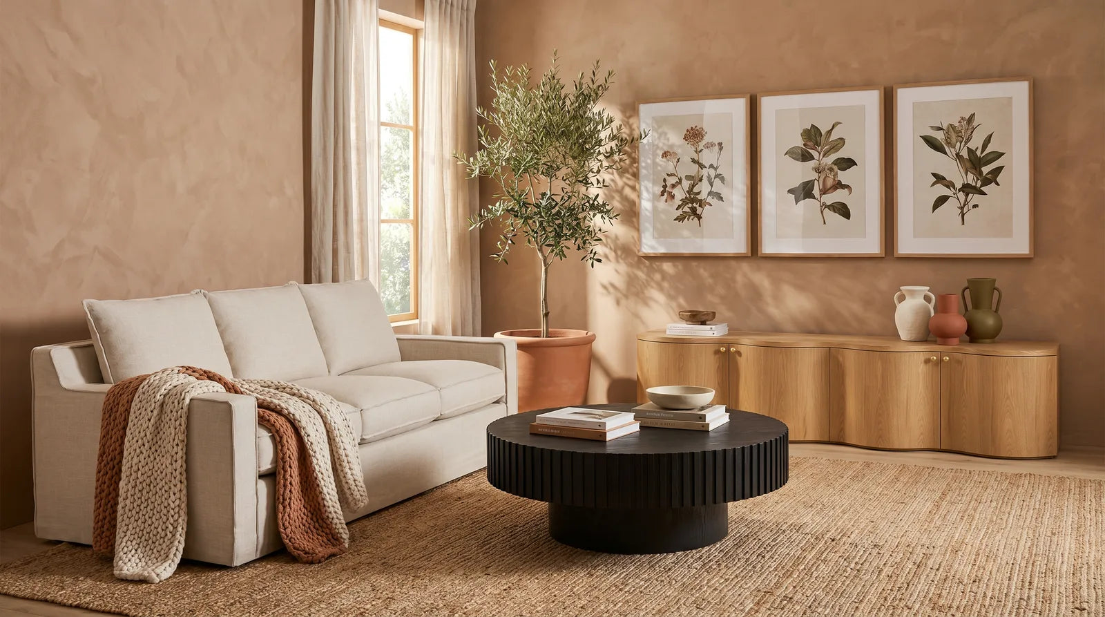 A fully styled Divano furniture range in a warm Australian living room